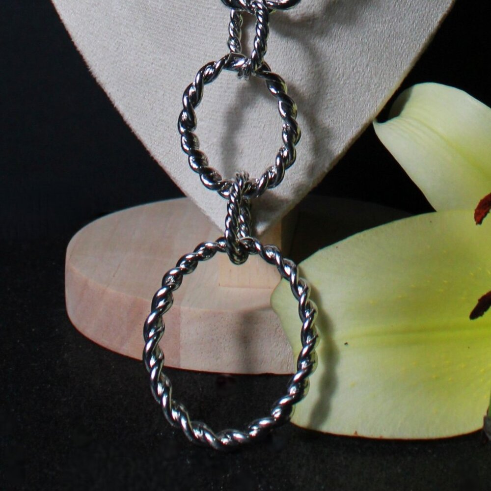 NWT Chico's Silver Twist Braided Necklace - Picture 6 of 8